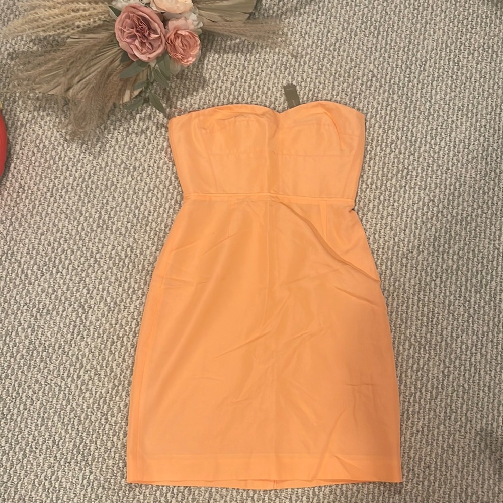 J.CREW strapless nectarine color dress size 6 NWT